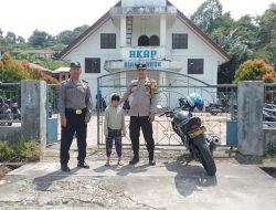 Wujudkan Minggu Kasih, Polres Samosir Amankan Ibadah Minggu Gereja di Kabupaten Samosir