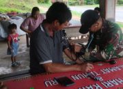Satgas Pamtas RI-Malaysia Yonarmed 16/TK Berikan Pelayanan Kesehatan Gratis