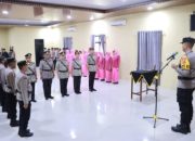 Kapolres Pringsewu Pimpin Serah Terima Jabatan Kasat Narkoba, Kapolsek Pagelaran dan Kapolsek Gadingrejo