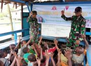 Isi Kegiatan di Masa Libur Sekolah, Satgas Yonif 125/SMB Ajak Anak Anak Belajar Calistung