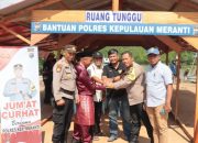 Polres Meranti Berikan Bantuan Ruang Tunggu Dikempang Penyebrangan Alai-Gogok