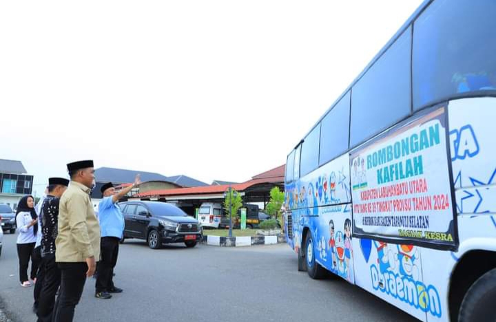 Sekda Lepas 54 Peserta Kafilah Labura ke MTQ Tingkat Sumut 2024 di Tapsel IMG_20240620_113131