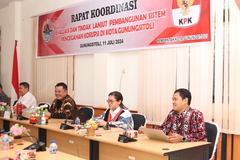Upaya Pencegahan Praktik KKN, Pemko Gunungsitoli Gelar Rakor Bersama KPK RI 1-364
