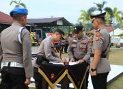 Kapolres Pimpin Sertijap Kasat Intelkam, Kasat Resnarkoba, Kasat Binmas, Kasat Lantas, dan Kapolsek Tambang Polres Kampar