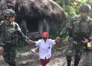 Peringatan Hari Anak, Satgas TNI Ajak Anak-Anak Mayuberi Belajar Tekun