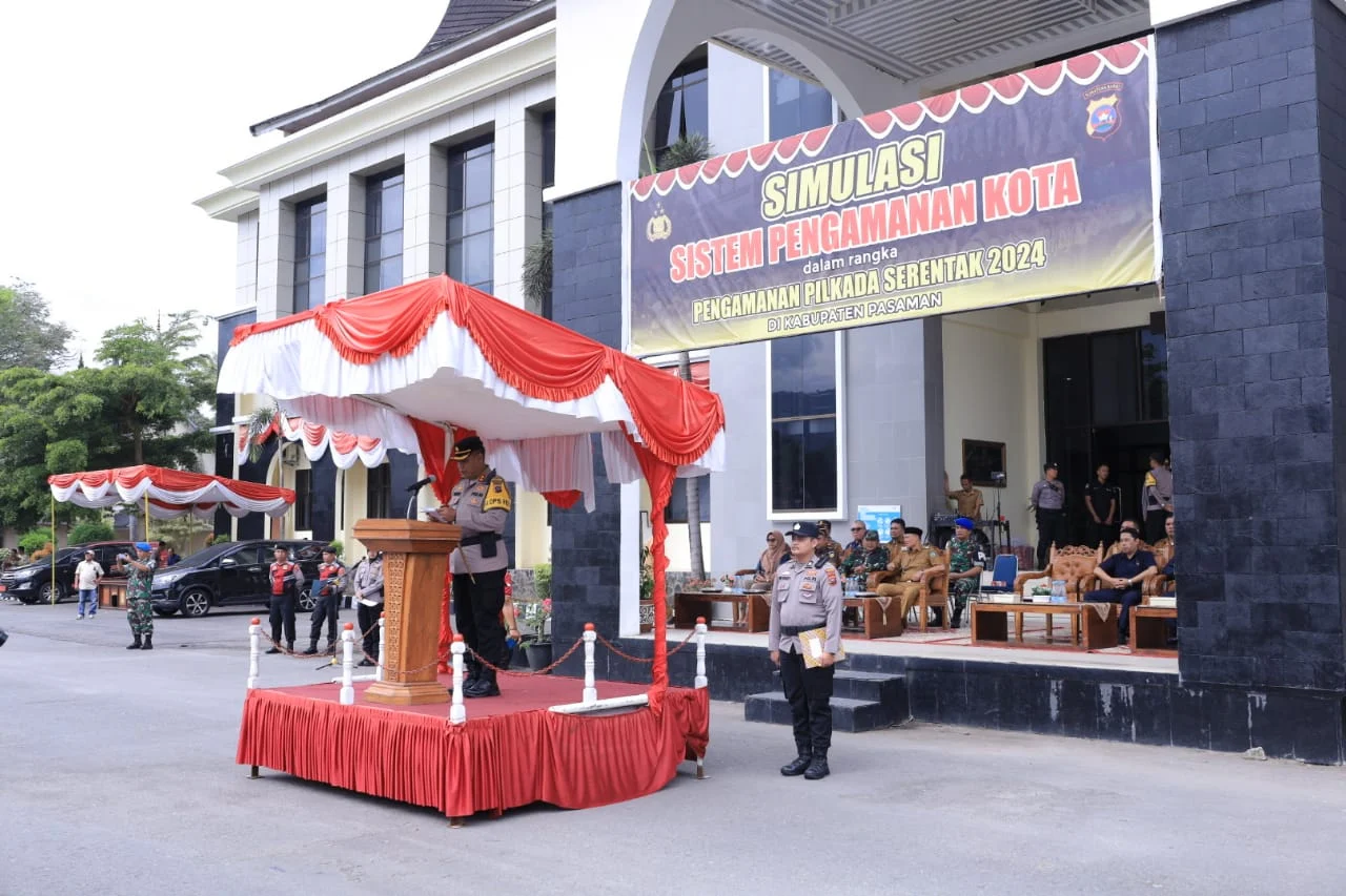 Dalam rangka Pengamanan Pilkada , Polres Pasaman gelar Simulasi Pengaman Kota IMG-20240903-WA0070