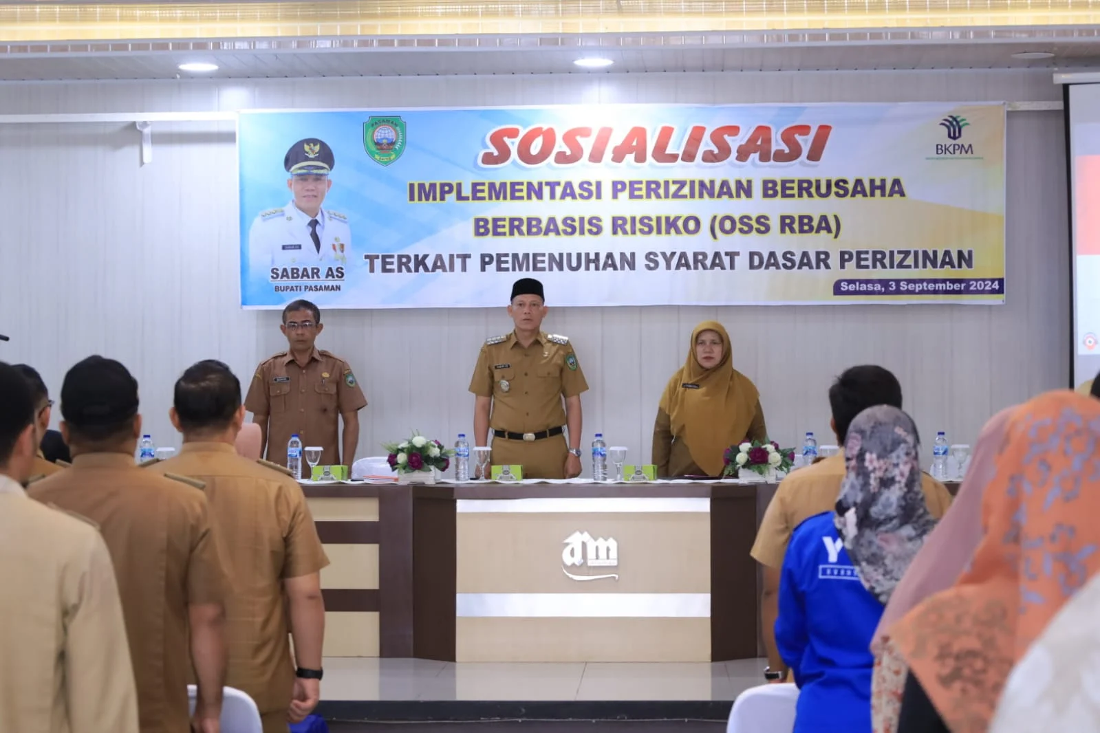 Buka Sosialisasi Implementasi perizinan berusaha berbasis risiko , Sabar AS, Permudah Perizinanan usaha dan alur investasi IMG-20240903-WA0078