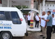 Bupati Nias Utara bersama rombongan melaksanakan Senam Bersama dan Launching Kas Mobil PT. BANK SUMUT Kabupaten Nias Utara