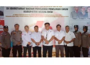 Personil Satgas Gakkum Polres Muara Enim Sambangi Kantor Bawaslu dan KPU Muara Enim