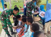Dikunjungi Anak-Anak, Satgas Yonif 641/Bru Adakan Belajar Informal 
