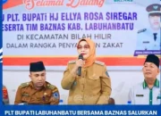 Plt, Bupati Labuhanbatu Bersama Baznas Salurkan Zakat Di Kecamatan Bilah Hilir 