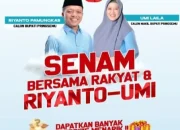 Riyanto Pamungkas dan Umi Laila Pasangan Calon Bupati dan Wakil Bupati Pringsewu Gelar Senam Bersama Rakyat Adiluih Berlangsung Lancar