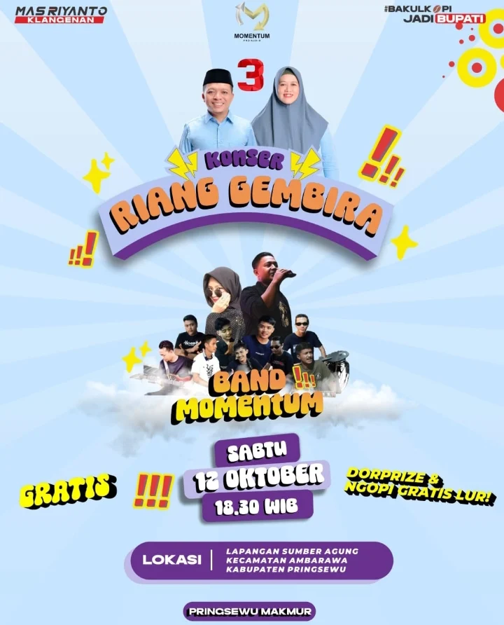 Dorprize dan Ngopi Gratis, Paslon Bupati Riyanto Pamungkas - Umi Laila Hadir Konser Riang Gembira IMG_20241012_134120