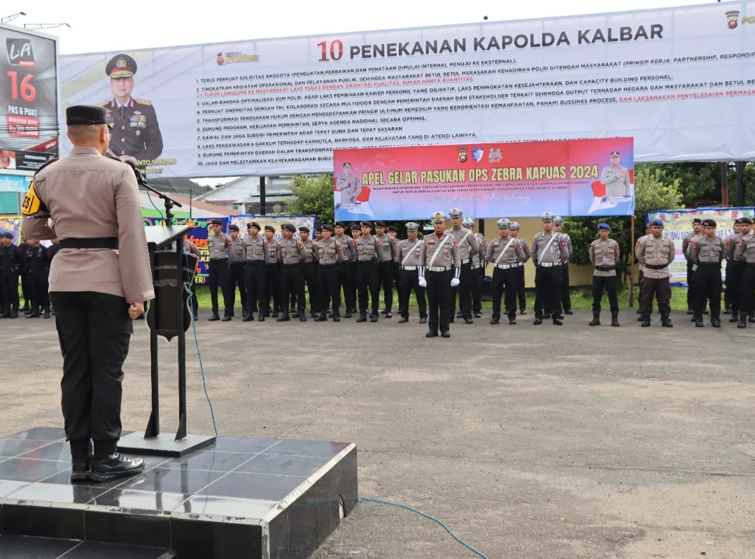 Apel Operasi Zebra Kapuas 2024, Kapolres Ketapang Bacakan Amanat Kapolda Kalbar IMG_20241014_120249