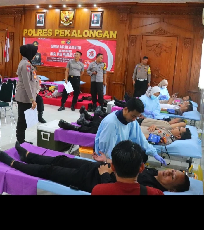 73 Kantong Darah Berhasil Dikumpulkan dalam Giat Donor Darah HUT Humas Ke-73 di Polres Pekalongan IMG_20241029_133906