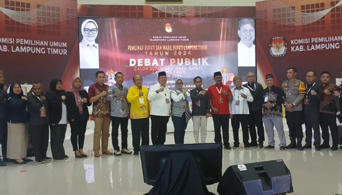 Menjelang pilkada serentak 2024 KPU Kabupaten Lampung Timur Adakan Debat ke tiga Calon Bupati Dan Wakil Bupati.