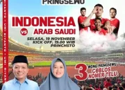 Nobar Indonesia Vs Arab Saudi dan Ngopi Gratis Bareng Paslon Bupati Pringsewu Nomor Urut 3