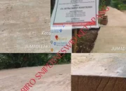 Pembangunan Jalan Lingkungan RT 02 Desa Sukamaju Muara Pawan Sarat “Korupsi”