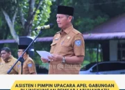 Asisten I Sarimpunan Ritonga Pimpin Apel Gabungan Pagi DiPemkab Labuhanbatu