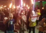 Pererat Ikatan Sosial Tradisi Keagamaan, Pawai Obor dan Takbiran Dusun XV Desa Firdaus Berlangsung Meriah