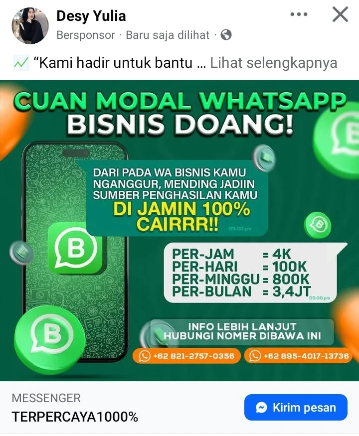 Waspada! Modus Penyewaan WhatsApp Marak di Facebook, Berujung Pemblokiran dan Melanggar Hukum Screenshot_20250524_181908 (1)