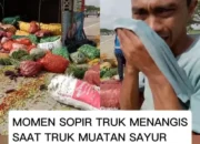 Truk Sayur Terguling di Tol, Sang Sopir Menangis Haru: “Pejuang Nafkah Tak Pernah Menyerah”