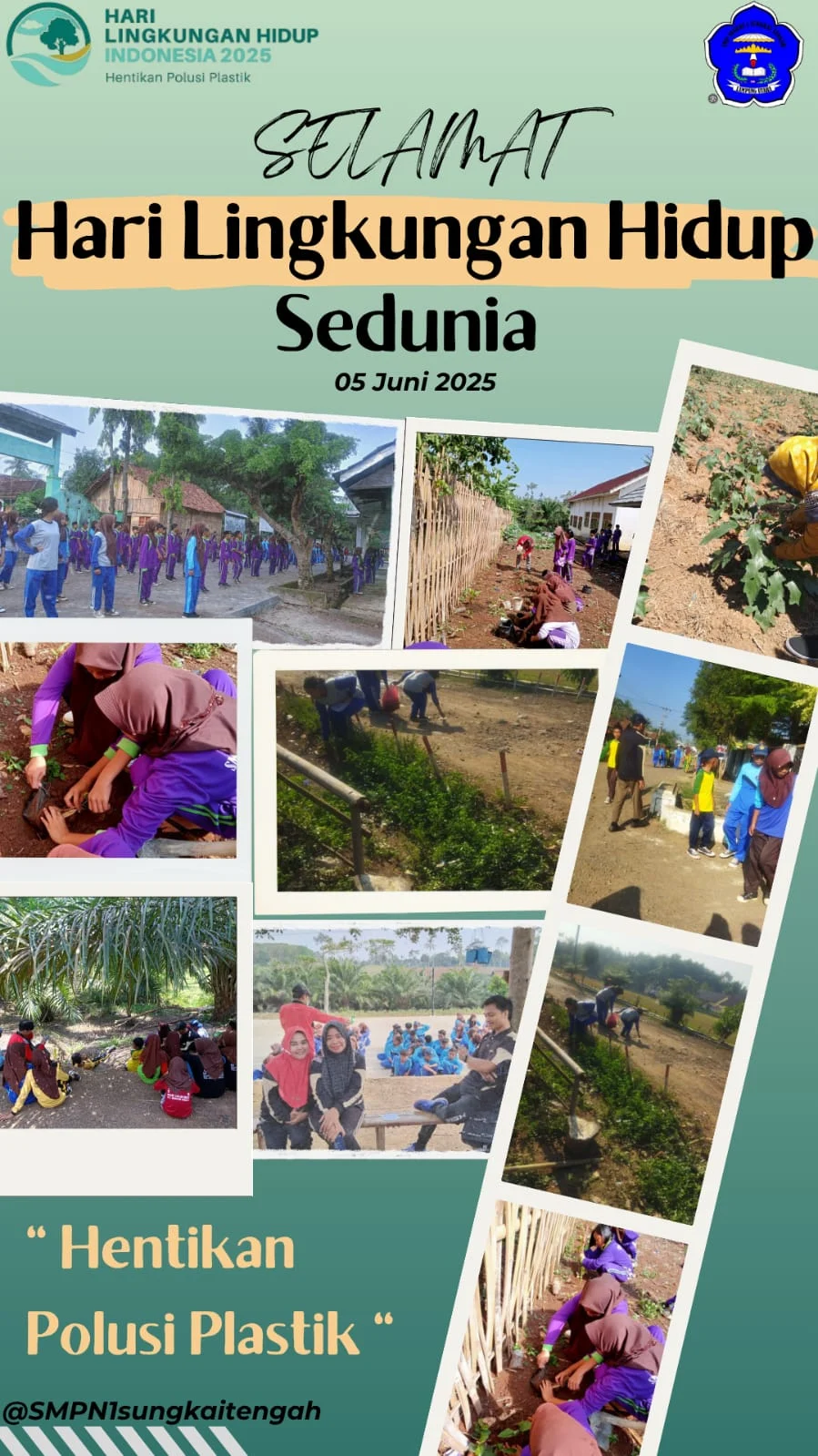 SMP Negeri 1 Sungkai Tengah Peringati Hari Lingkungan Hidup Sedunia dan HUT ke-79 Lampung Utara,