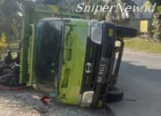 Truk Batu Bara Terguling di Barito Utara, Muatan Diduga Melebihi Batas