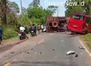 Tabrakan Beruntun Libatkan Truk, Bus, dan Minibus di Lampung Utara, Satu Tewas