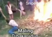 Tragis! Terduga Pencuri Dibakar Massa, Publik Terguncang