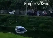 Mobil ‘Terbang Asik’ Nyemplung ke Kanal Citra Land Gowa, Warga Heboh Pagi-Pagi