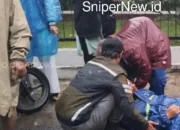 Mengantuk Usai Jemput Istri, Pengendara Motor Terjatuh di Rancakendal