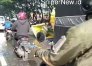 Truk Pengangkut Air Minum Alami Kecelakaan, Lalu Lintas Rancaekek Menuju Cileunyi Macet Parah