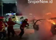 Minibus Terbakar di Area Parkir RS Siti Rahmah, Warga Panik Saat Api Membesar